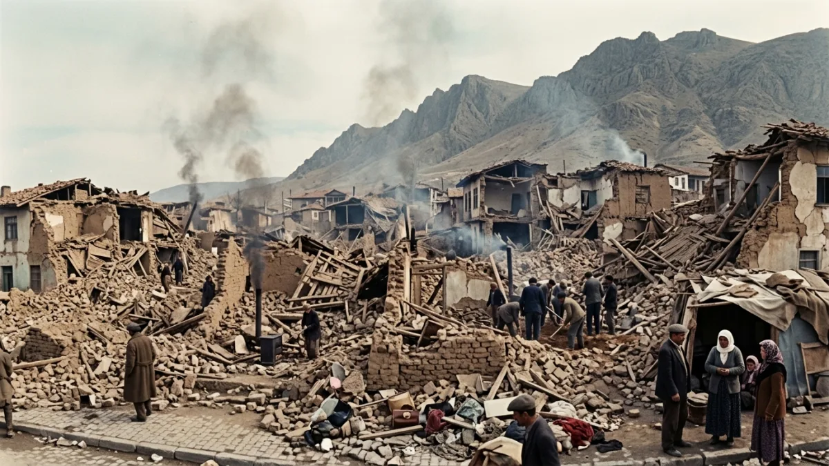 1970 depreminde yıkılan Gediz (temsili)