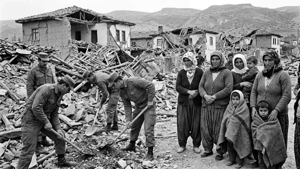 Yıkılan bir Burdur köyü (temsili)