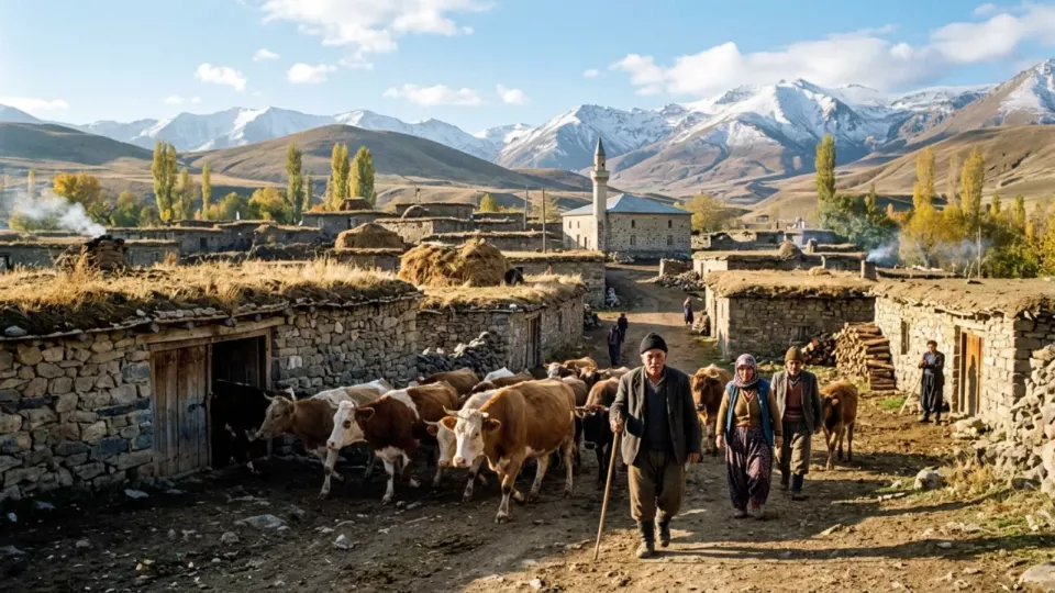 Depremden önce bir Horasan köyü (temsili)