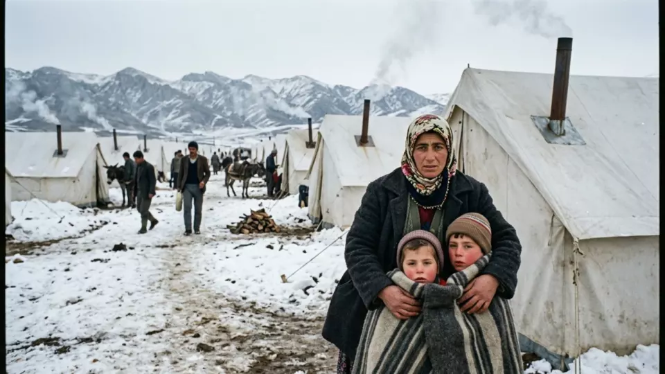 Karlı yaylada çadırlar (temsili)
