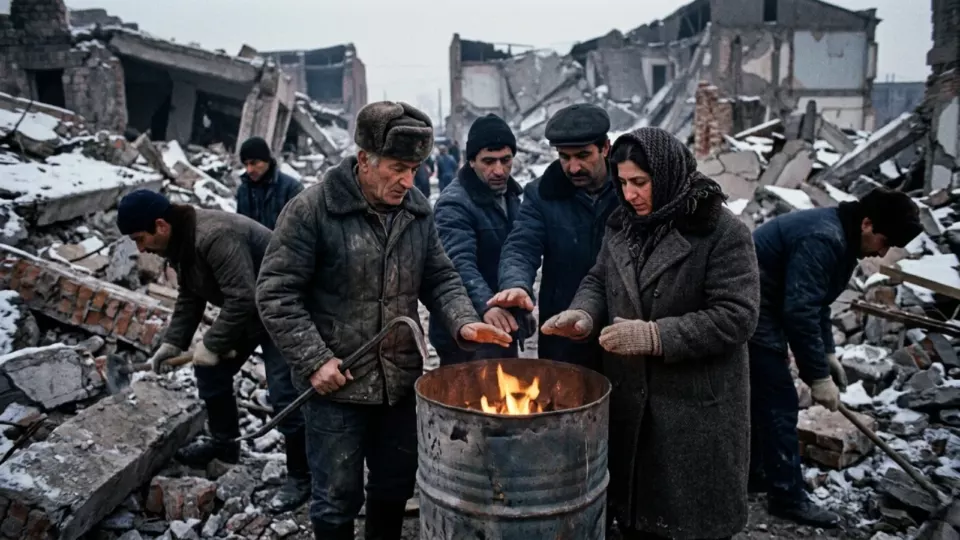 Soğukta enkaz kazanlar (temsili)