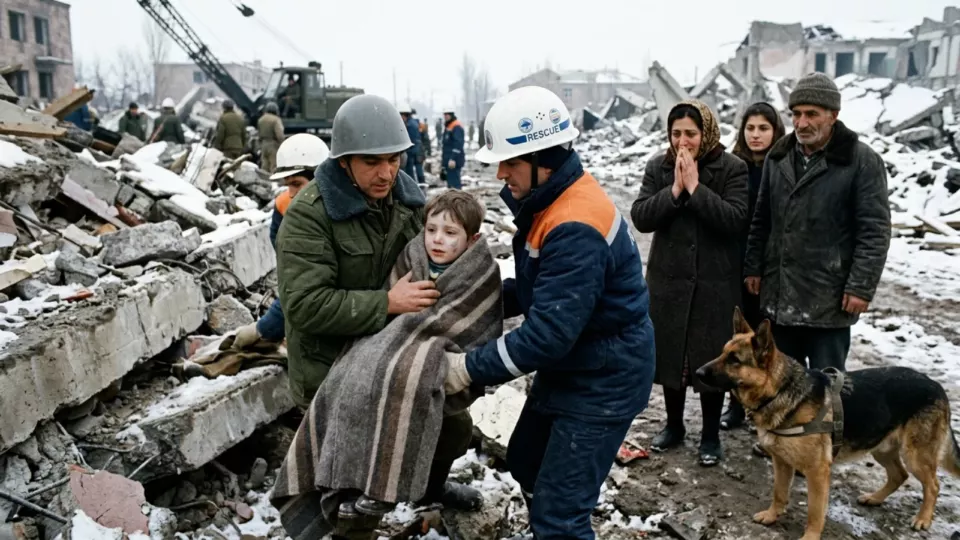 Yabancı ekip enkazdan çocuk kurtarıyor (temsili)