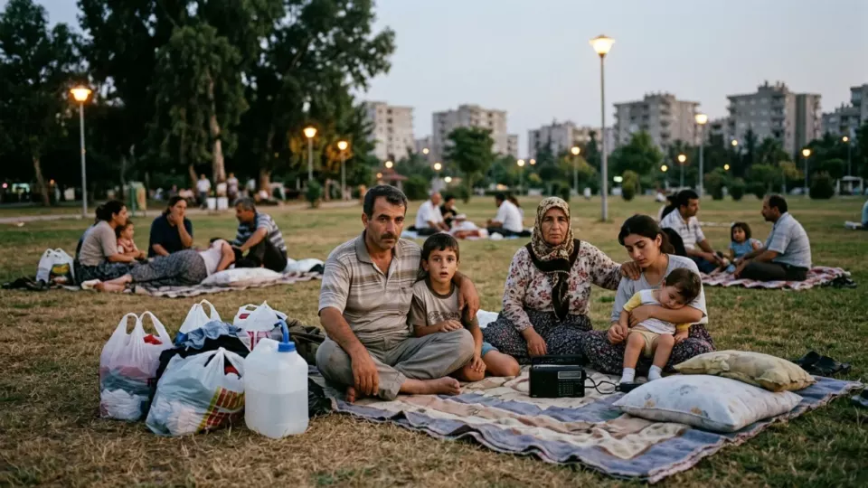 Geceyi parkta geçiren Adanalılar (temsili)