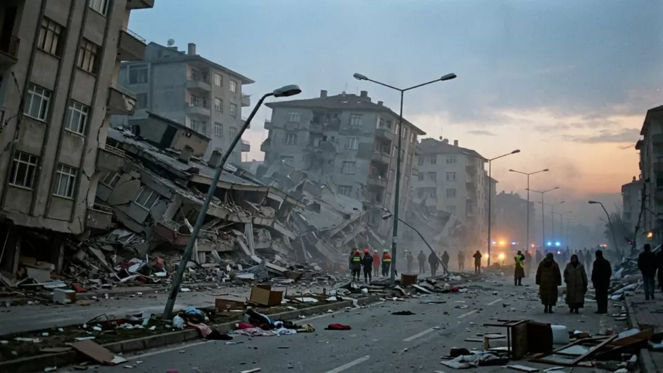 Deprem anı Düzce (temsili)