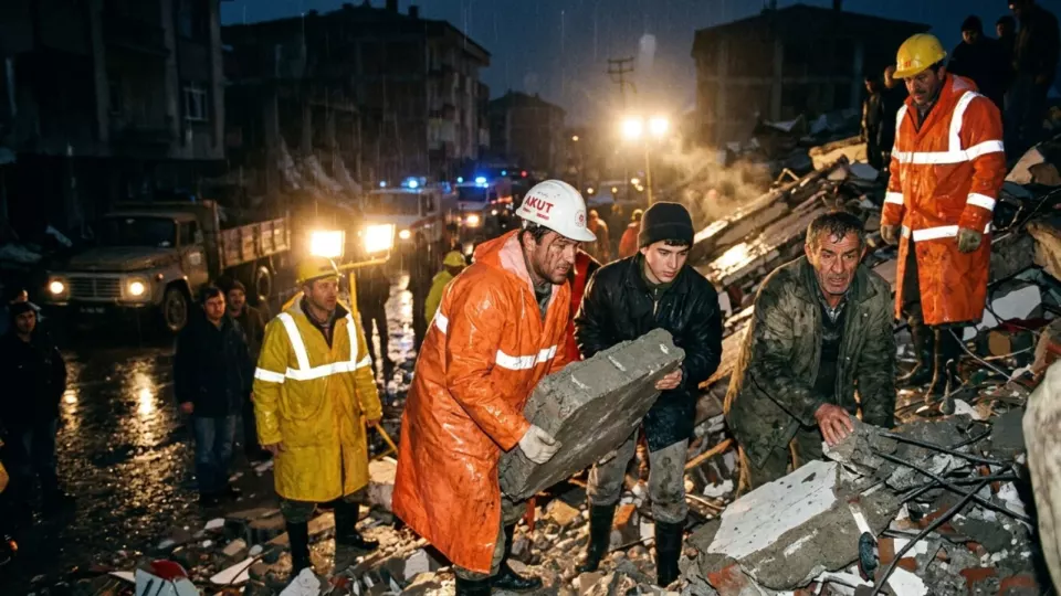 Düzce'de gece arama kurtarma (temsili)