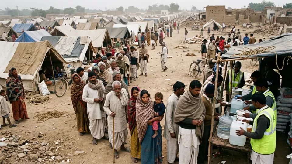 Kutch'ta çadır kampı (temsili)