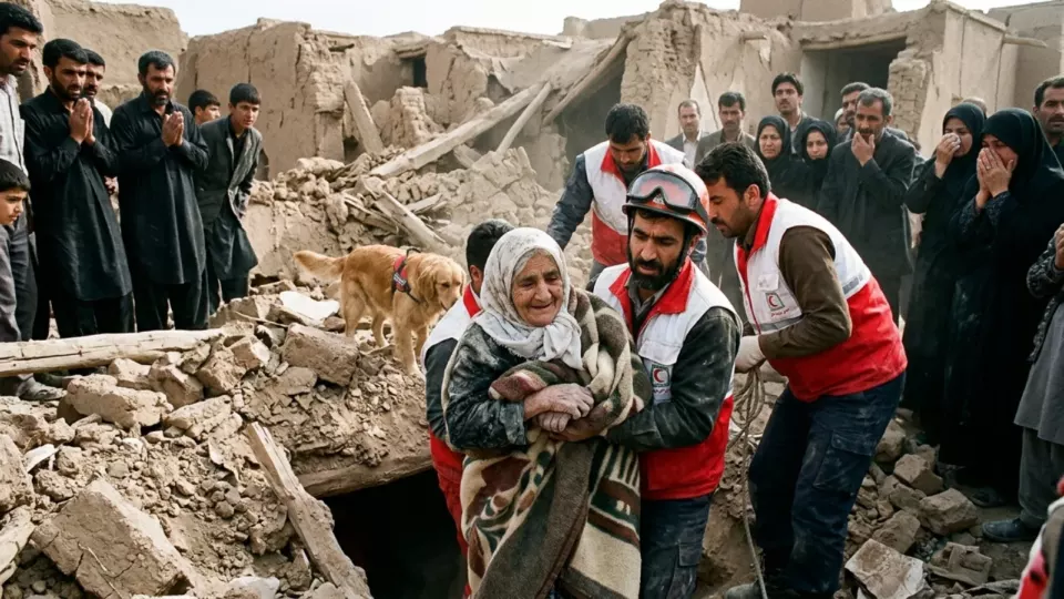 Sekiz gün sonra kurtarılan yaşlı kadın (temsili)