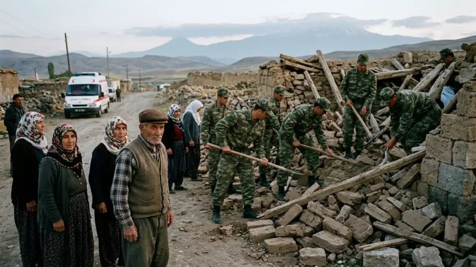 Deprem sabahı Yığınçal (temsili)