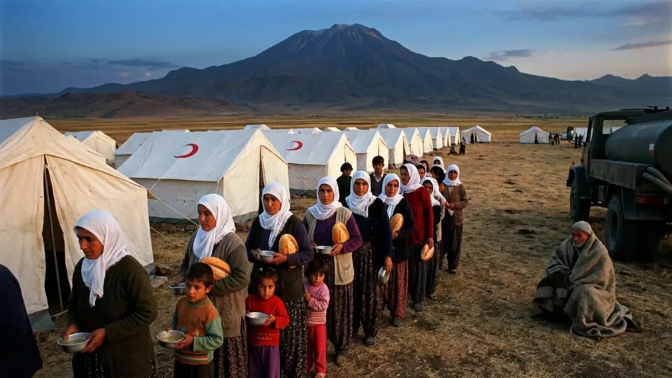 Yığınçal'da çadırlar (temsili)