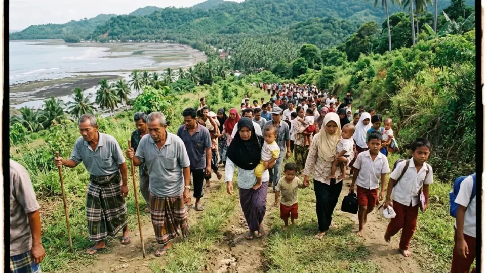 Simeulue halkı tepelere koşuyor (temsili)