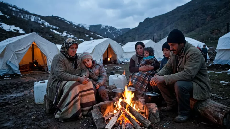 Çadırlarda ilk geceler (temsili)