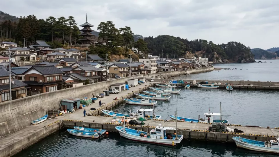 Depremden önce bir Tohoku kasabası (temsili)
