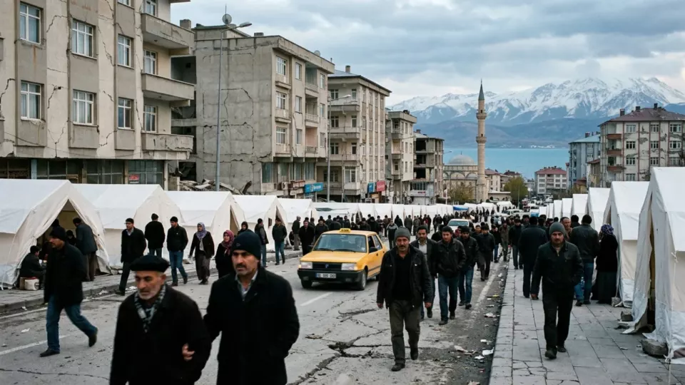 İlk depremden sonra Van (temsili)