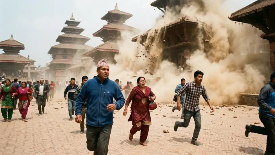 Katmandu deprem anı (temsili)