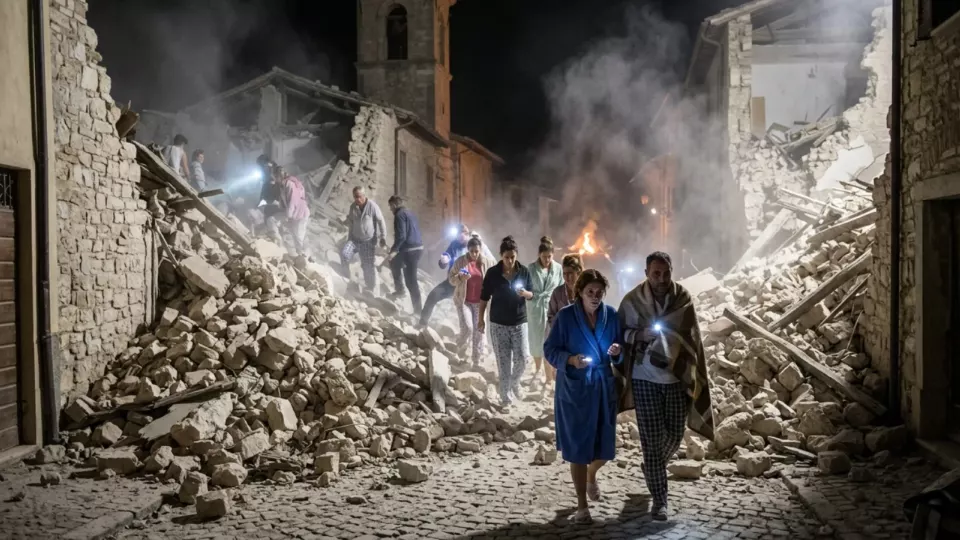 Amatrice deprem gecesi (temsili)