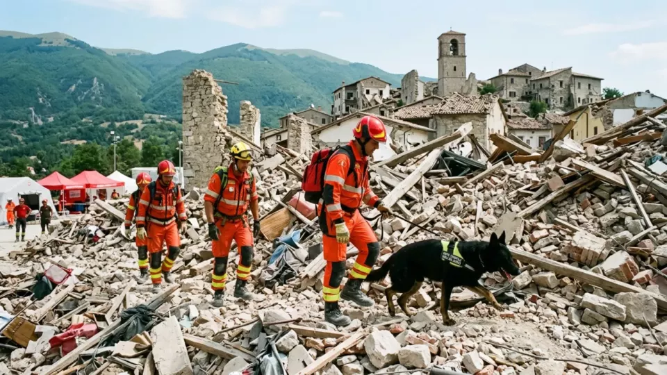 Amatrice'de kurtarma (temsili)