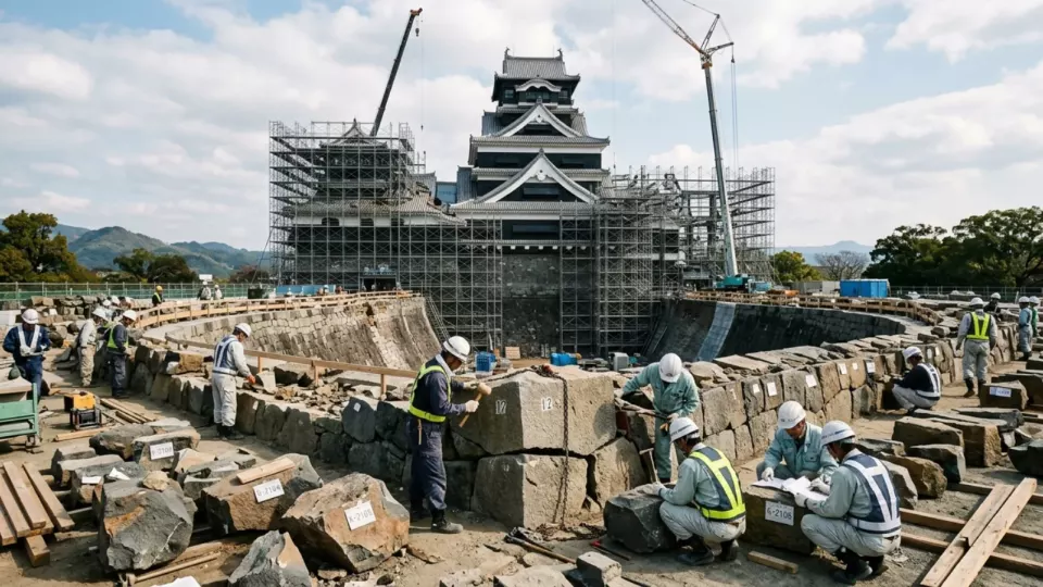 Kumamoto Kalesi restorasyonu (temsili)