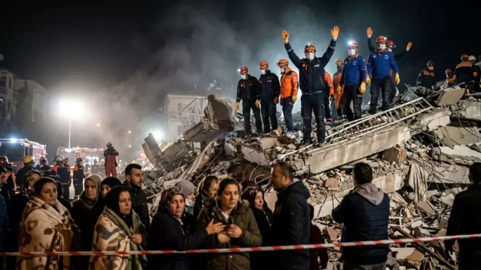 Bayraklı'da gece süren arama kurtarma (temsili)