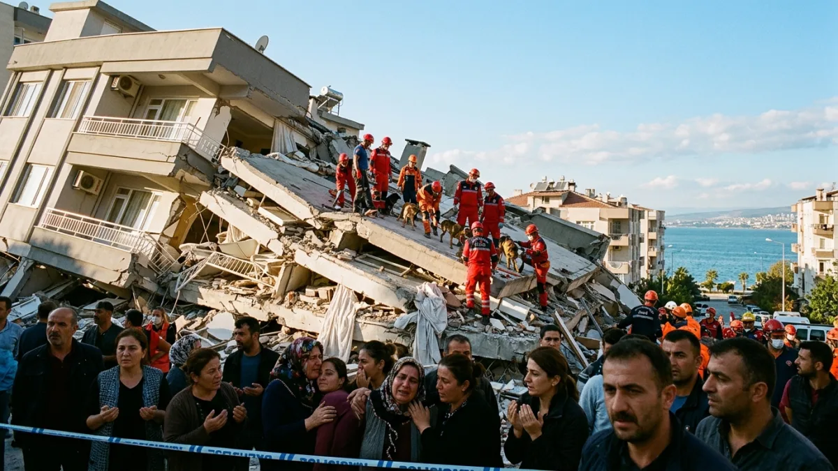 2020 İzmir depreminde Bayraklı'da çöken apartman (temsili)