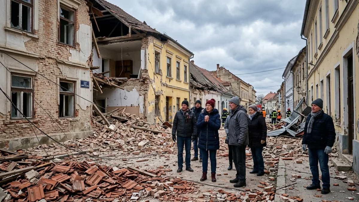 2020 depreminde hasar gören Petrinja (temsili)