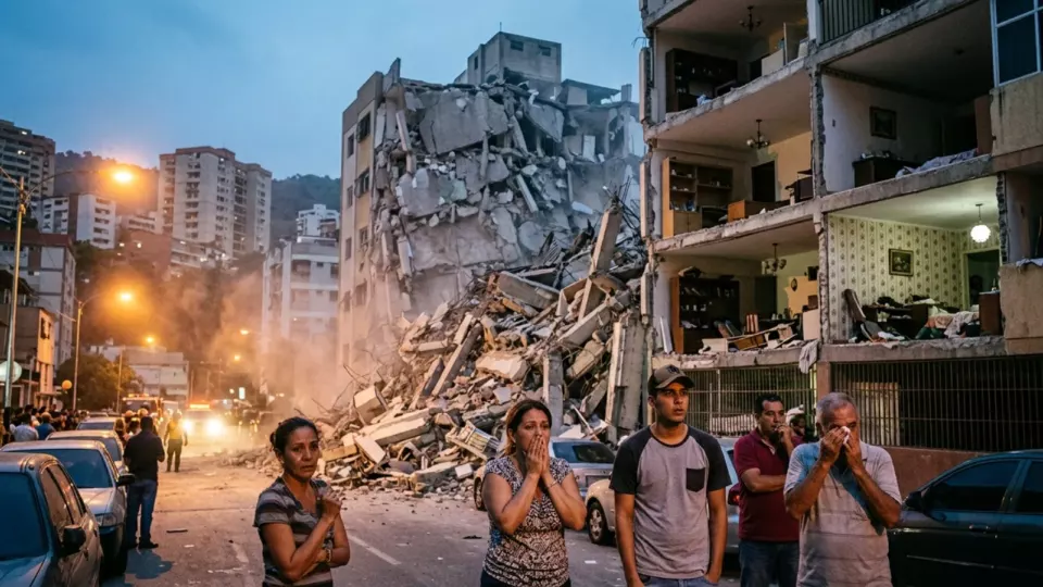 Caracas'ta çöken bina (temsili)