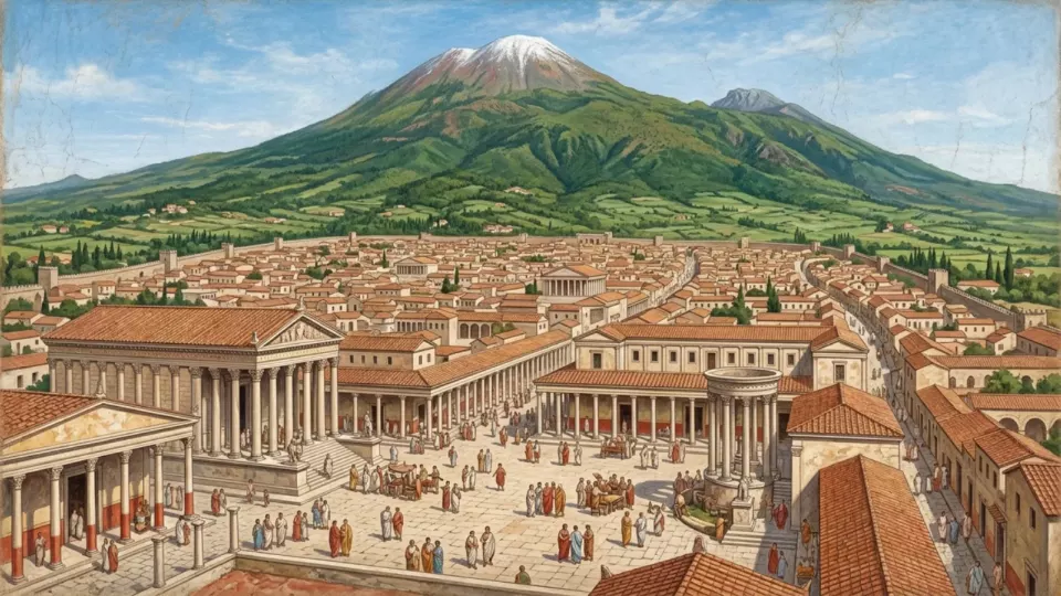 Depremden önce Pompeii (temsili)