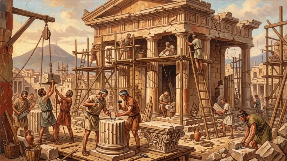 Pompeii'de onarım (temsili)
