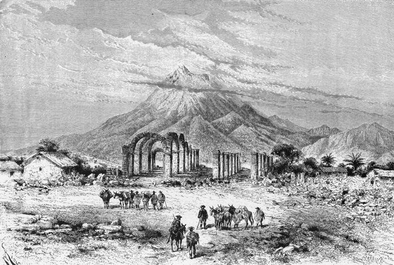 Ibarra katedralinin yıkıntısı, gravür