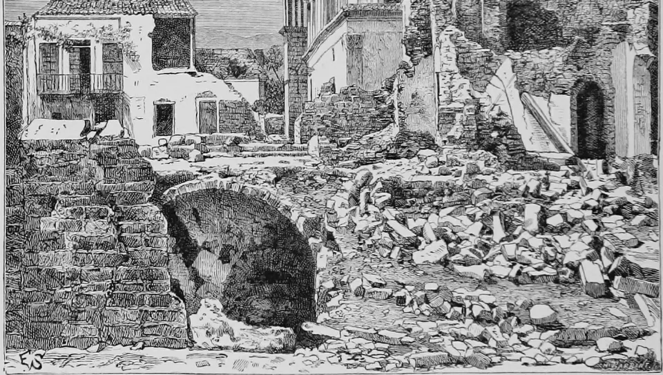 1881 Sakız depremi gravürü