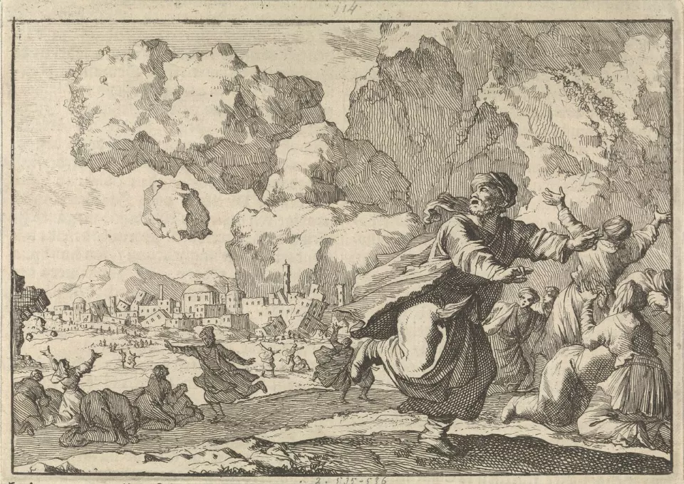 1641 İran depremini gösteren gravür