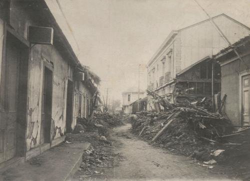 1922 depreminden sonra Vallenar'da yıkılmış evler