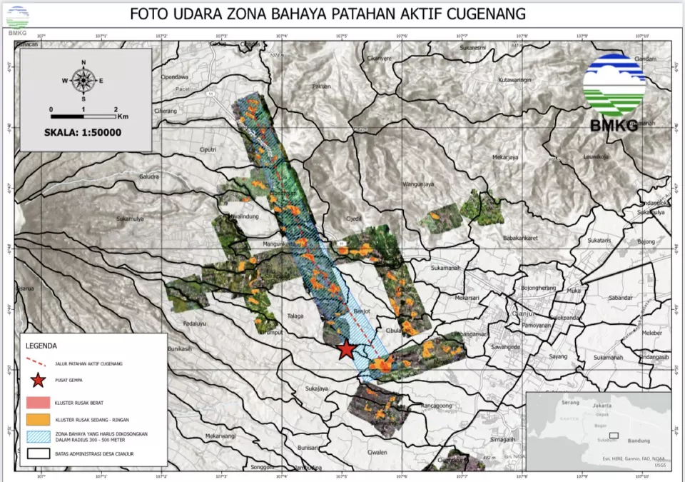 Cugenang Fayı haritası