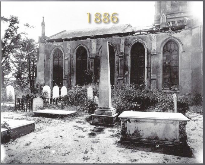 1886 depreminde hasar gören Charleston Unitarian Kilisesi