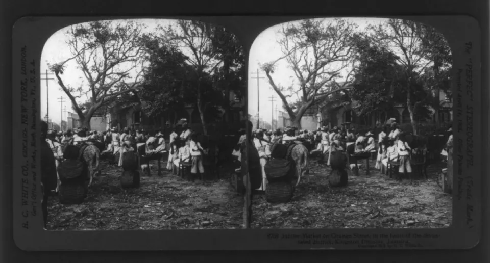 Kingston'da yıkılmış Jubilee Market çevresi, 1907