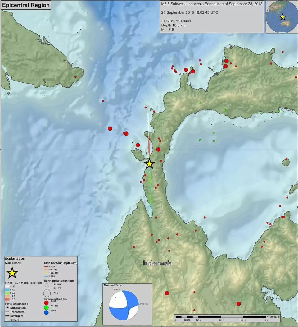 2018 Sulawesi depremi USGS haritası