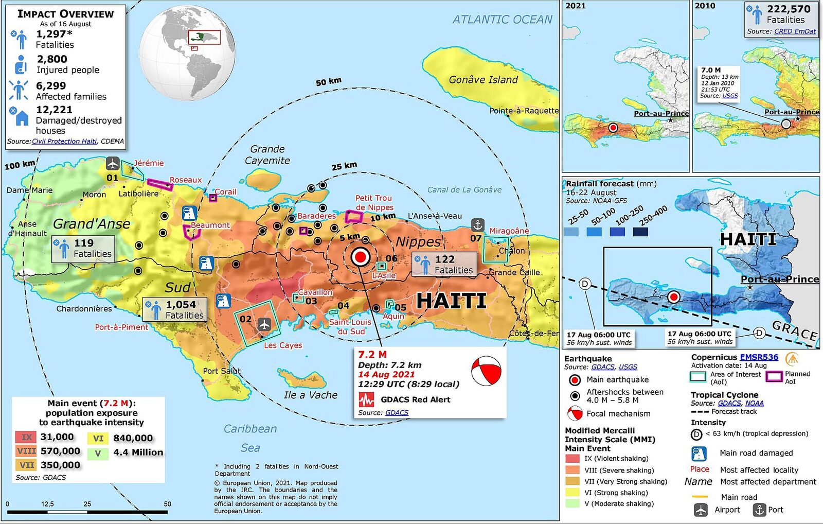 2021 Haiti depremi haritası