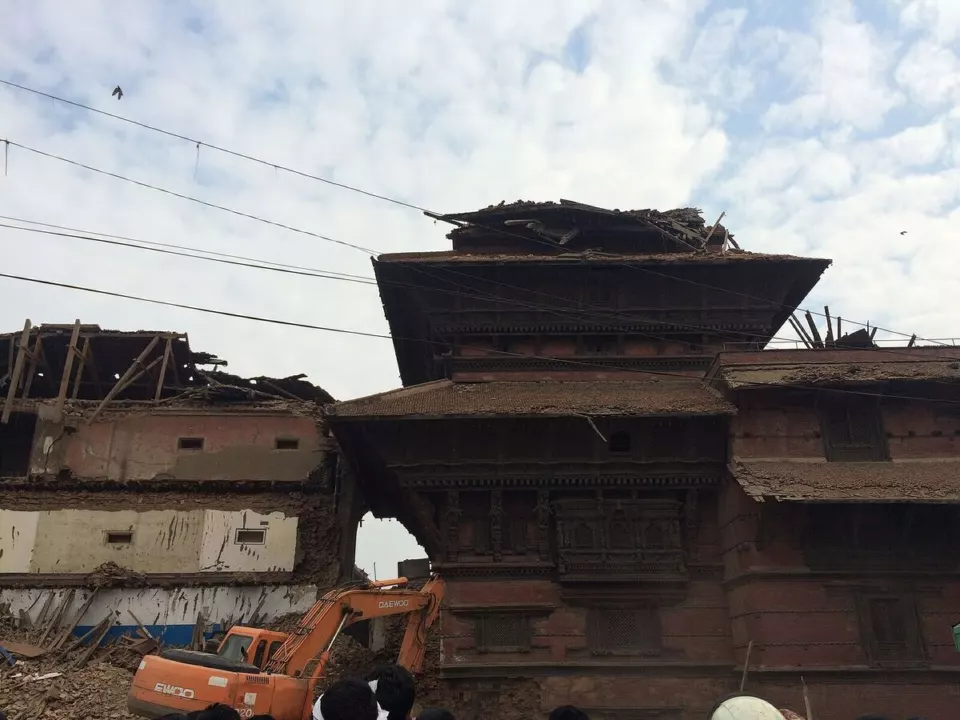Katmandu Saray Meydanı deprem sonrası