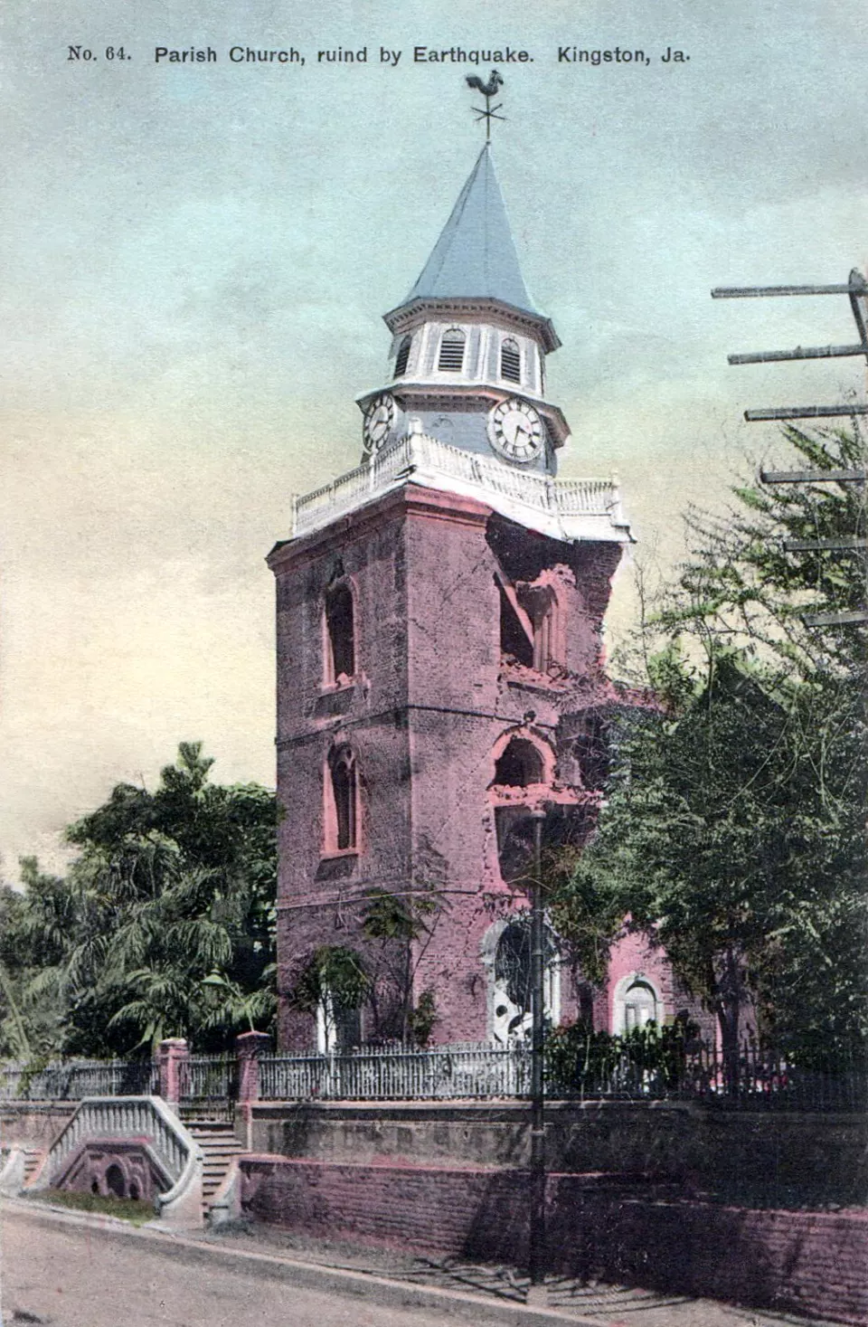 Depremde yıkılan Kingston Parish Kilisesi
