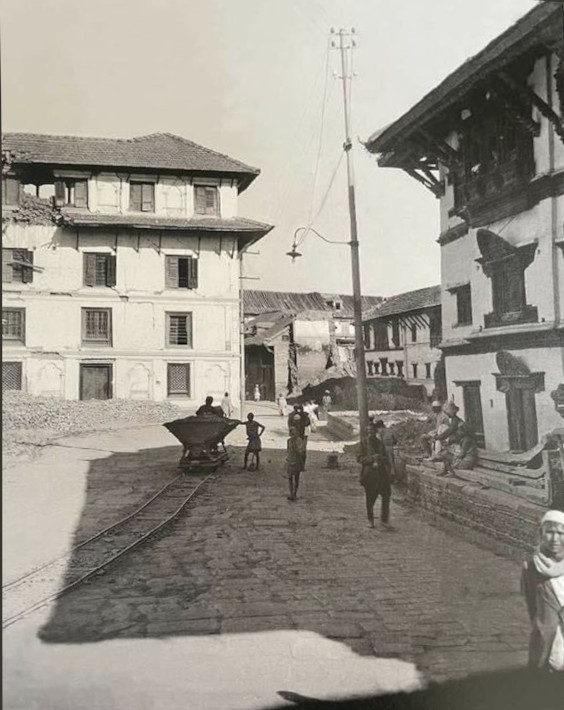 Katmandu Basantapur'da 1934 depreminin enkazı
