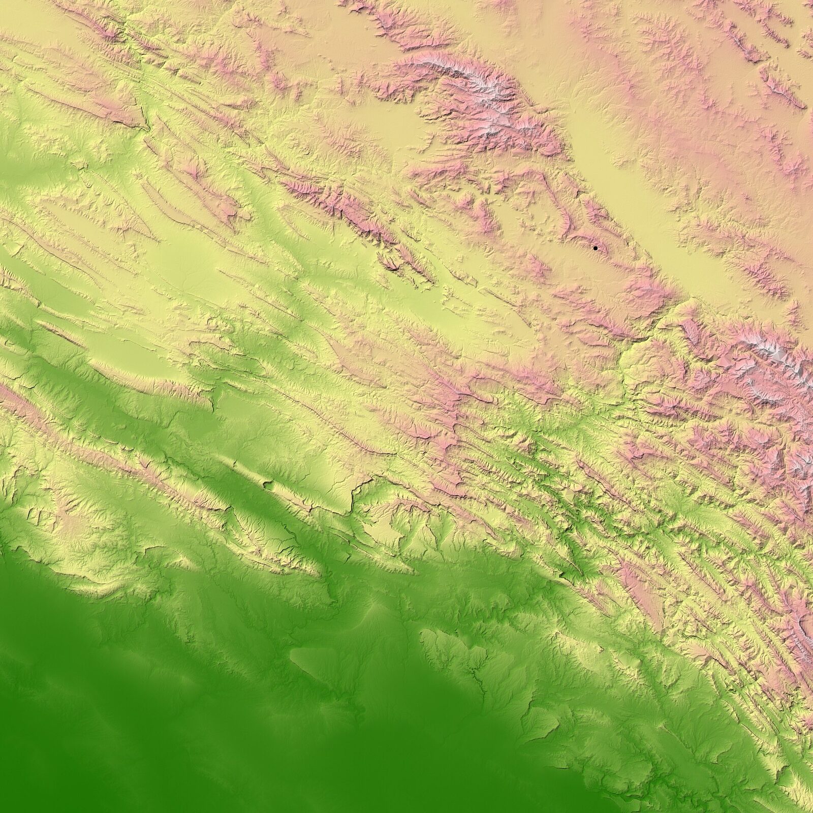 Silakhor ovasının uydu topografya görüntüsü