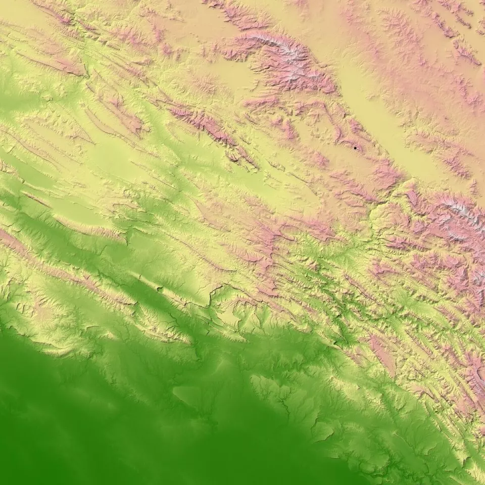 Silakhor ovasının uydu topografya görüntüsü