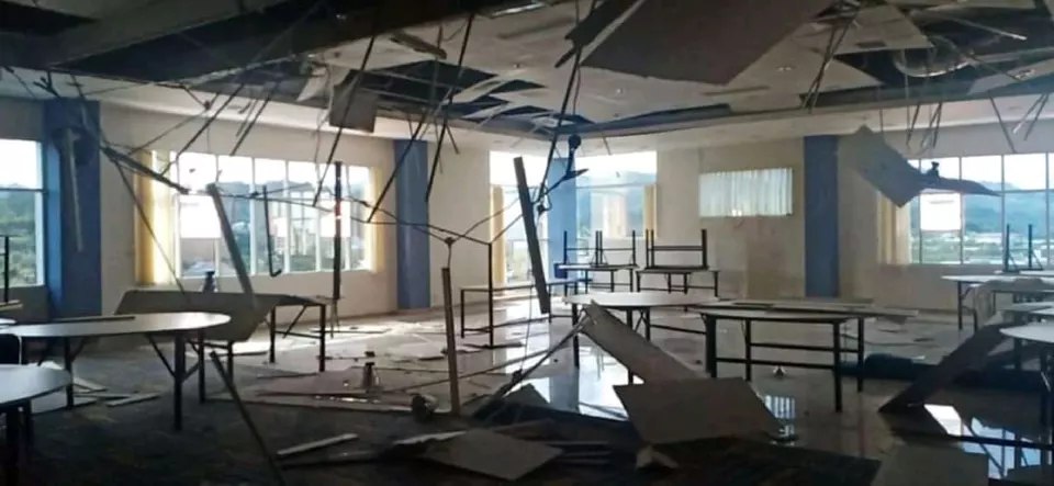 2021 depreminde Majene'de hasarlı yapılar