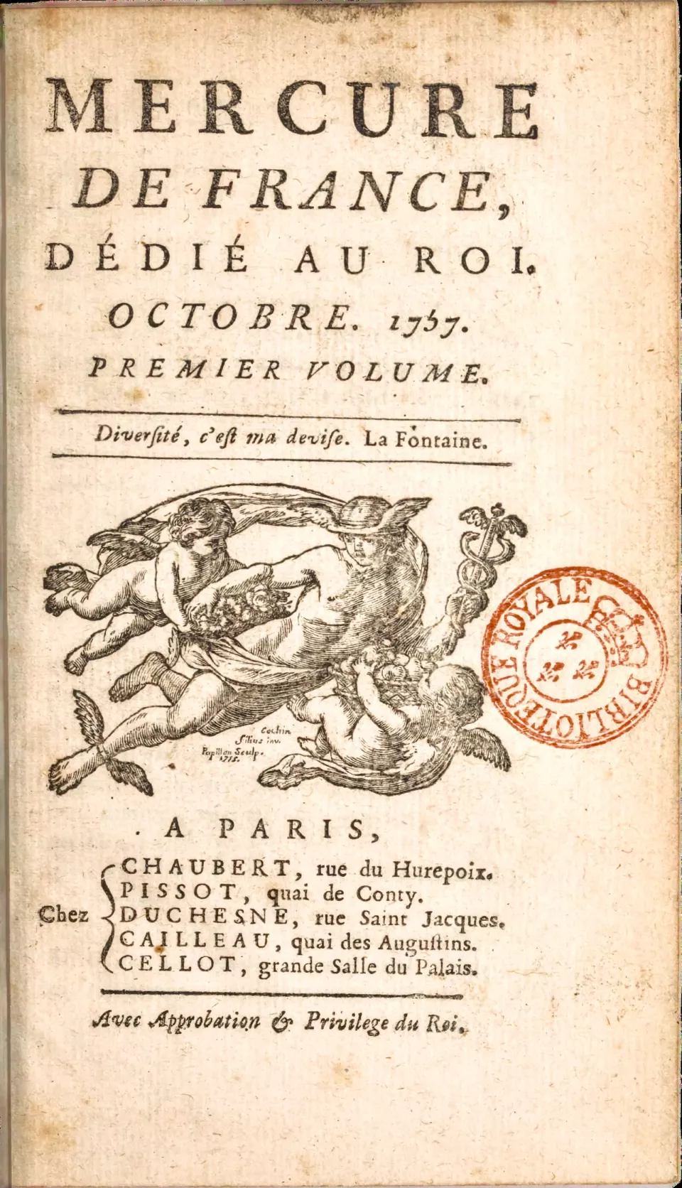 Mercure de France, Ekim 1757 kapak sayfası