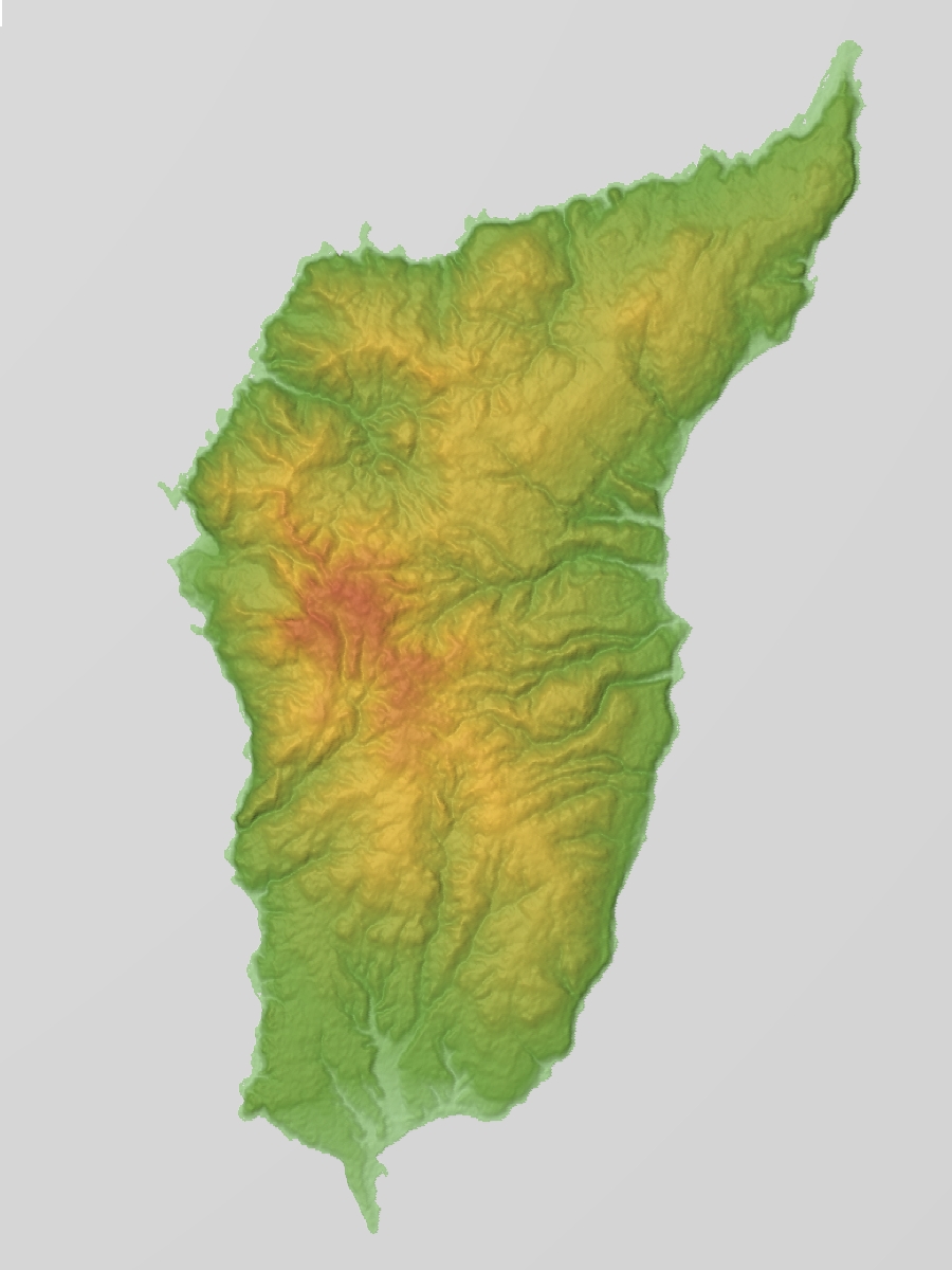 Okushiri Adası kabartma haritası
