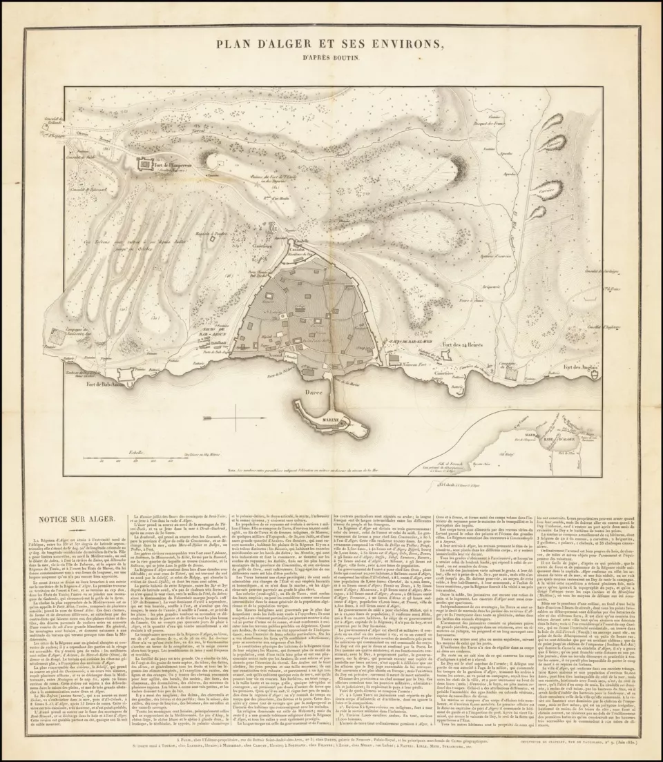 1830 tarihli Cezayir ve çevresi haritası