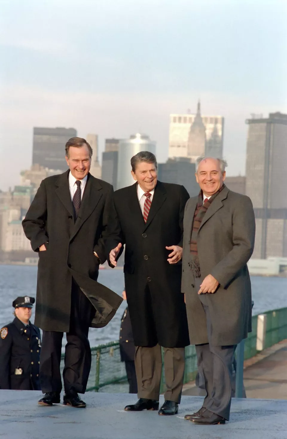 Reagan, Bush ve Gorbaçov, 7 Aralık 1988
