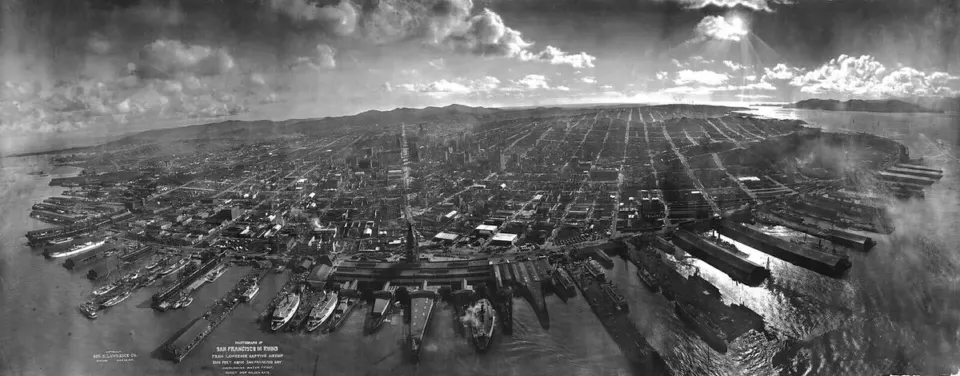 San Francisco yıkıntılar havadan 1906