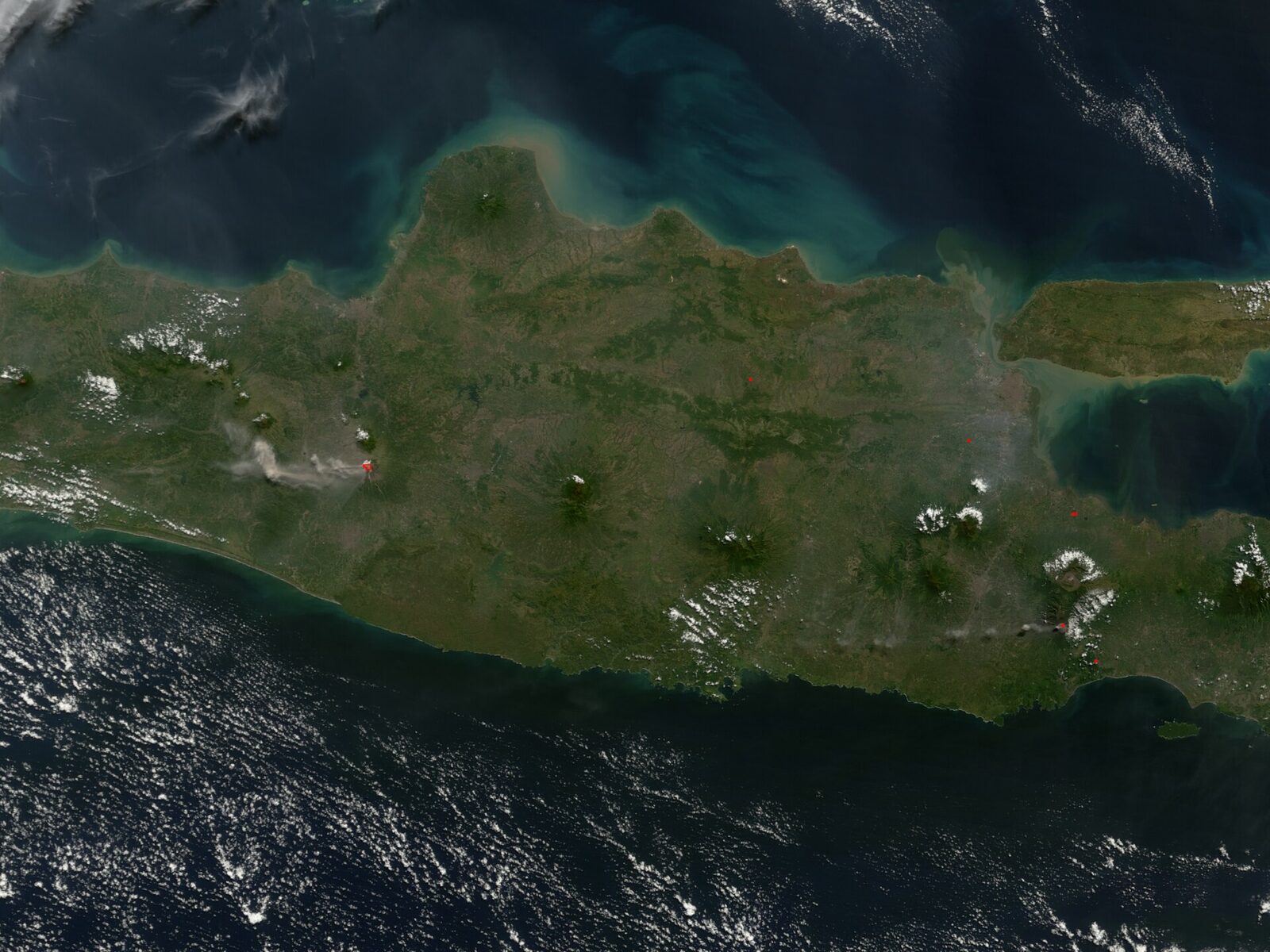 Merapi'nin uydu görüntüsü