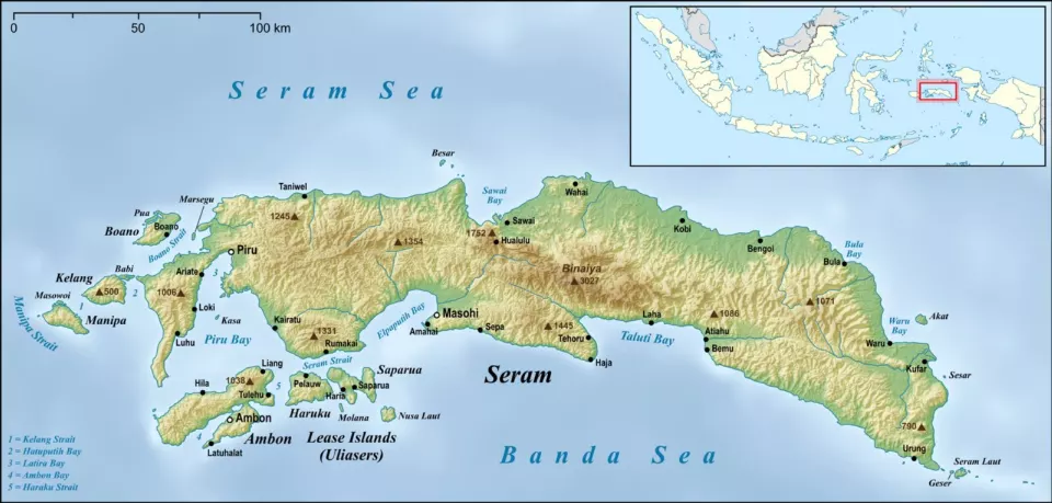 Seram adası haritası