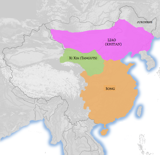 Song, Liao ve Batı Xia haritası